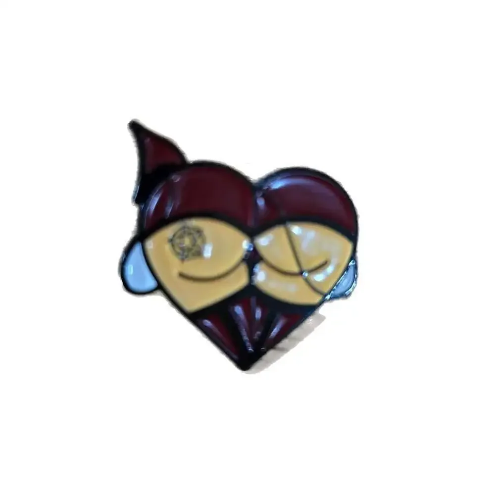 Set of 6 Halloween-Themed Heart Enamel Lapel Pins
